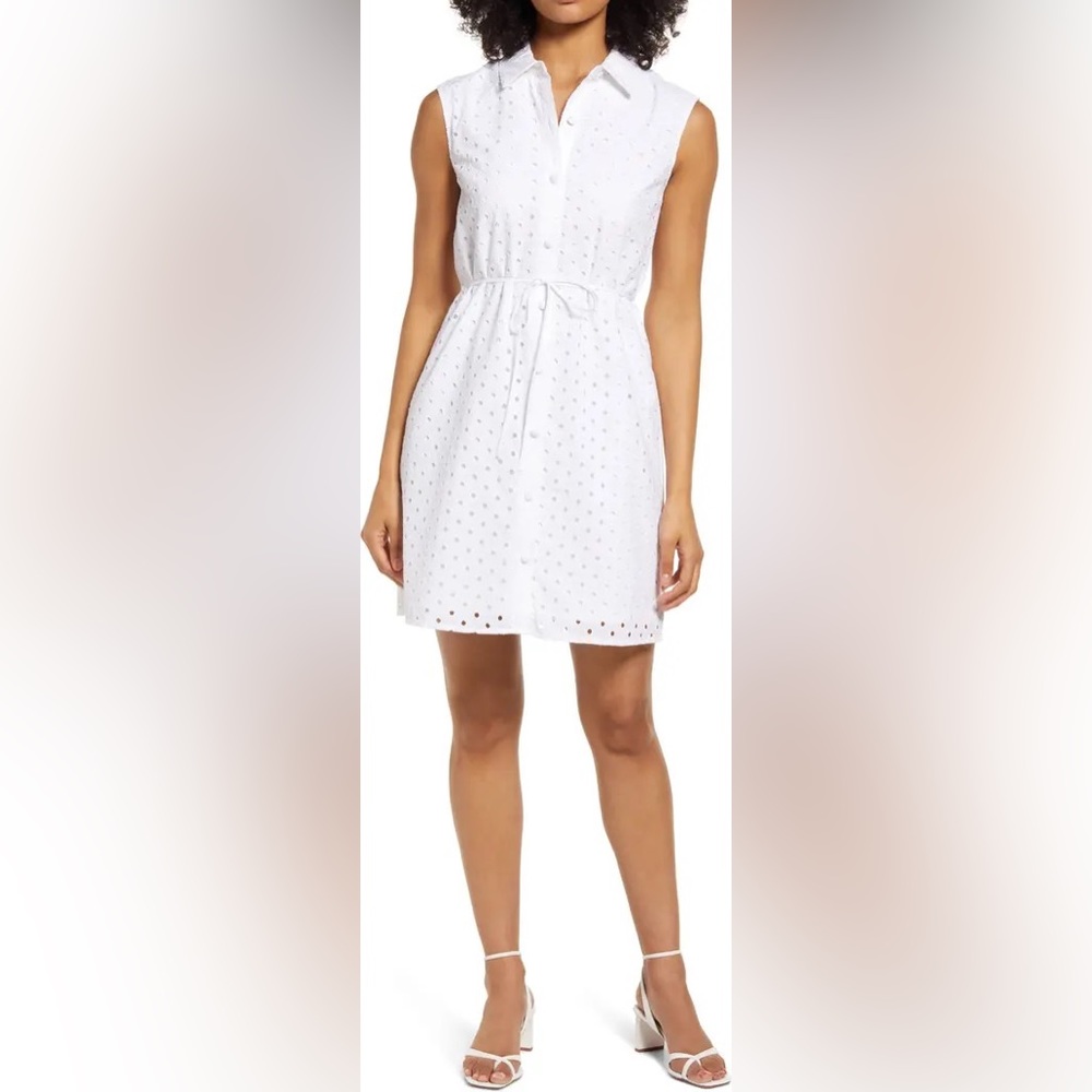 HALOGEN EYELET SLEEVELESS DRESS ❤️IN STORES❤️